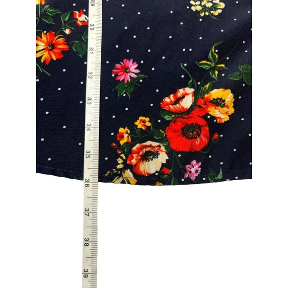 Allegra K Women's Navy Blue Polka Dot Dress - Picture 6 of 7